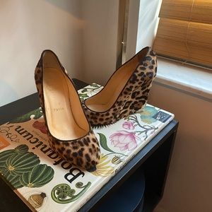 Christian Louboutin wedge leopard heels size 39.5